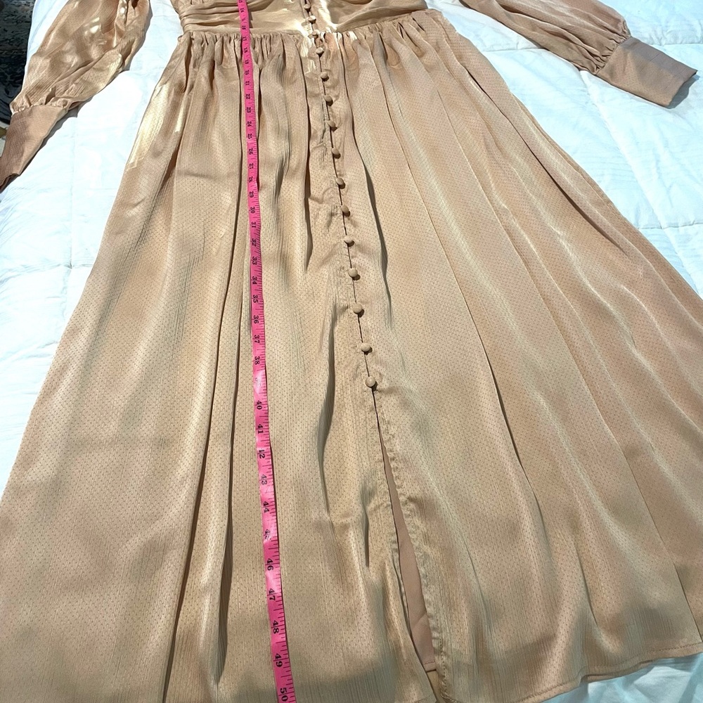 MOTF Peach Midi Dress with Button Front - Picture 9 of 17